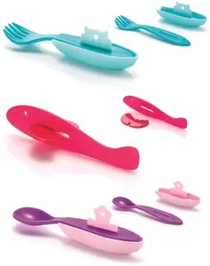 Cutlery set Guzzini PLAYPARK 7750152 — assorted colors, children's stainless-steel flatware with plastic handles