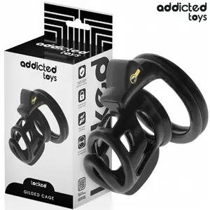 Celištelpa ADDICTED TOYS LOCKED GILDEN CAGE 8,5 cm silikona, modelis D-242958