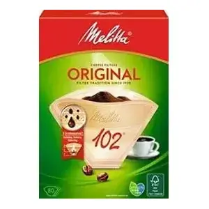 Disposable coffee filter Melitta 102 80 pcs Brown Basket Paper
