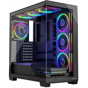 PC Case MODECOM Volcano Stellar 8F ARGB ATX Midi Tower, tempered glass, supports ATX/micro ATX, GPU up to 42 cm, CPU cooler height 17.5 cm, USB-C