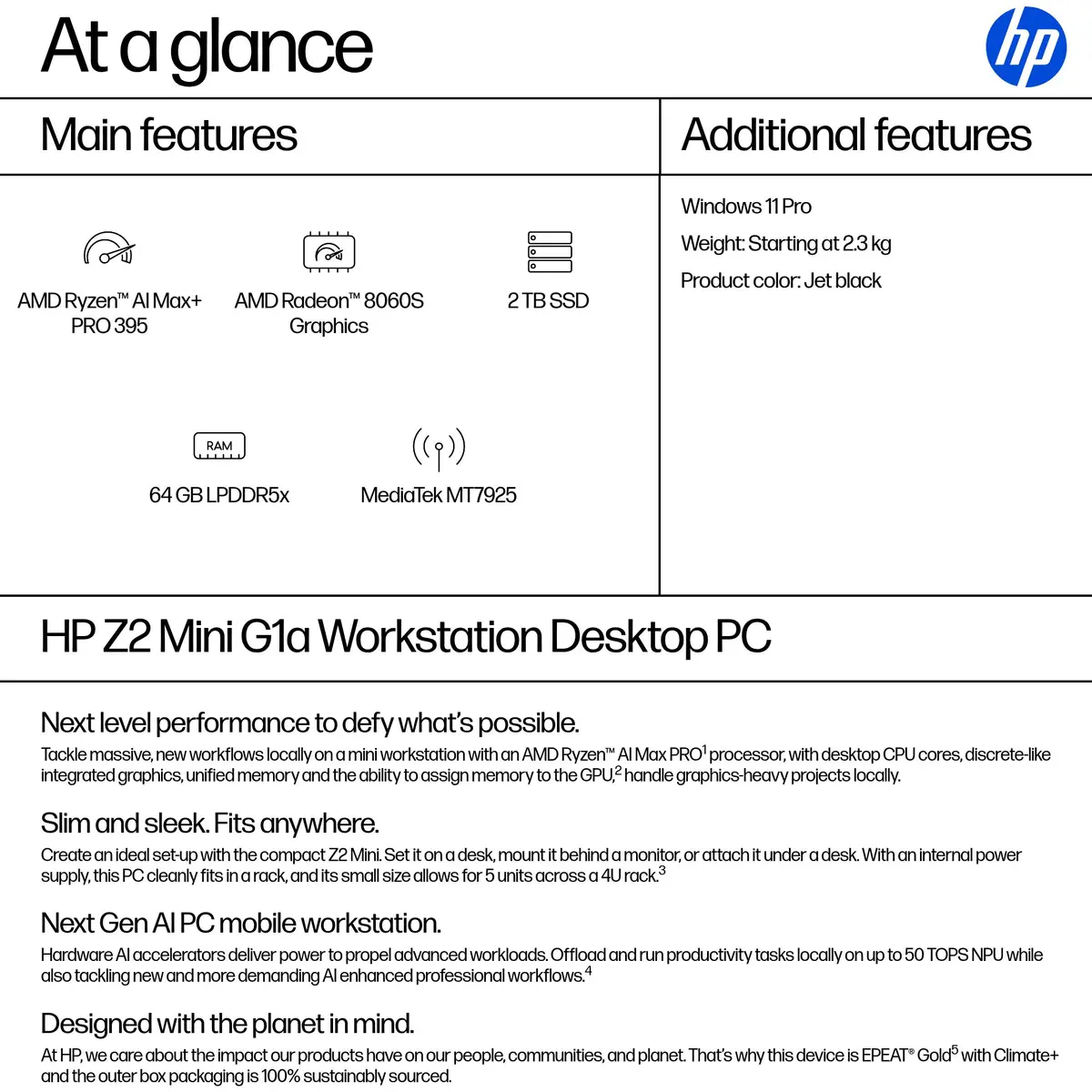 HP Z2 G1a Мини-рабочая станция AMD Ryzen AI Max+ PRO 395 Photo 3