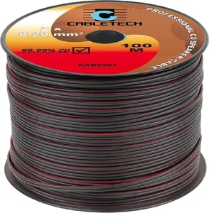 Speaker cable Cabletech KAB0301 — 0.2 mm conductor, black, audio connection cable