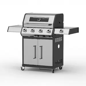 Gas grill TEESA BBQ 5006 MASTER – 5 burners, built-in cylinder space