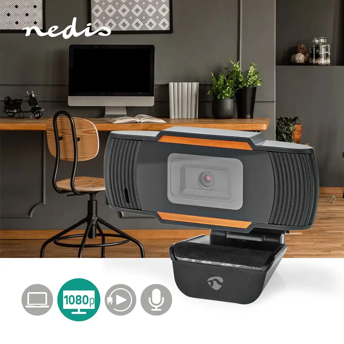Nedis WCAM100BK webcam — 2 MP Full HD Photo 2