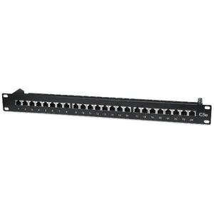 Intellinet Patch Panel Cat5e FTP 24-Port 1U Shielded 90° Top-Entry Blocks Black