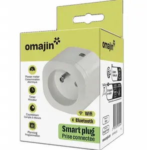Smart plug set Omajin OBU-2SP-FR-01, 2-pack Wi‑Fi energy-monitoring outlets