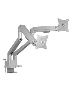 ICY BOX IB-MS524-T Dual Monitor Desk Mount for 17" to 32" Screens with Clamp and Grommet, VESA 75x75 and 100x100 mm