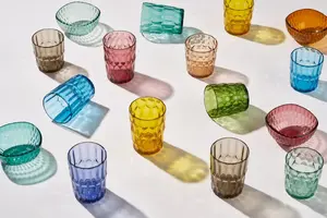 Glass Tumblers Guzzini 131403SAR52 — Set of 6 assorted colors