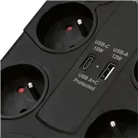 Solight PO80B Surge Protector with USB Ports Photo 4