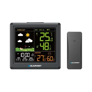 Weather station BLAUPUNKT WS25BK — indoor/outdoor temperature and humidity monitor, black, 1 sensor, LCD display