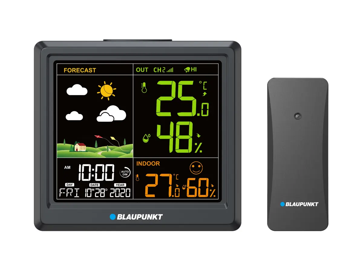 Laika stacija BLAUPUNKT WS25BK — iekštelpu/ārpuses