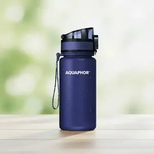 Фильтровальная бутылка Aquaphor City 350 мл, сменный картридж 150 л, тёмно‑синяя, матовое покрытие, защитная крышка