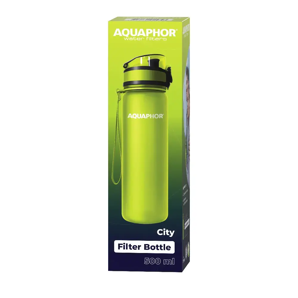 Filtrējoša pudele Aquaphor City 500 ml laima zaļa, aizvietojams filtrs Photo 4