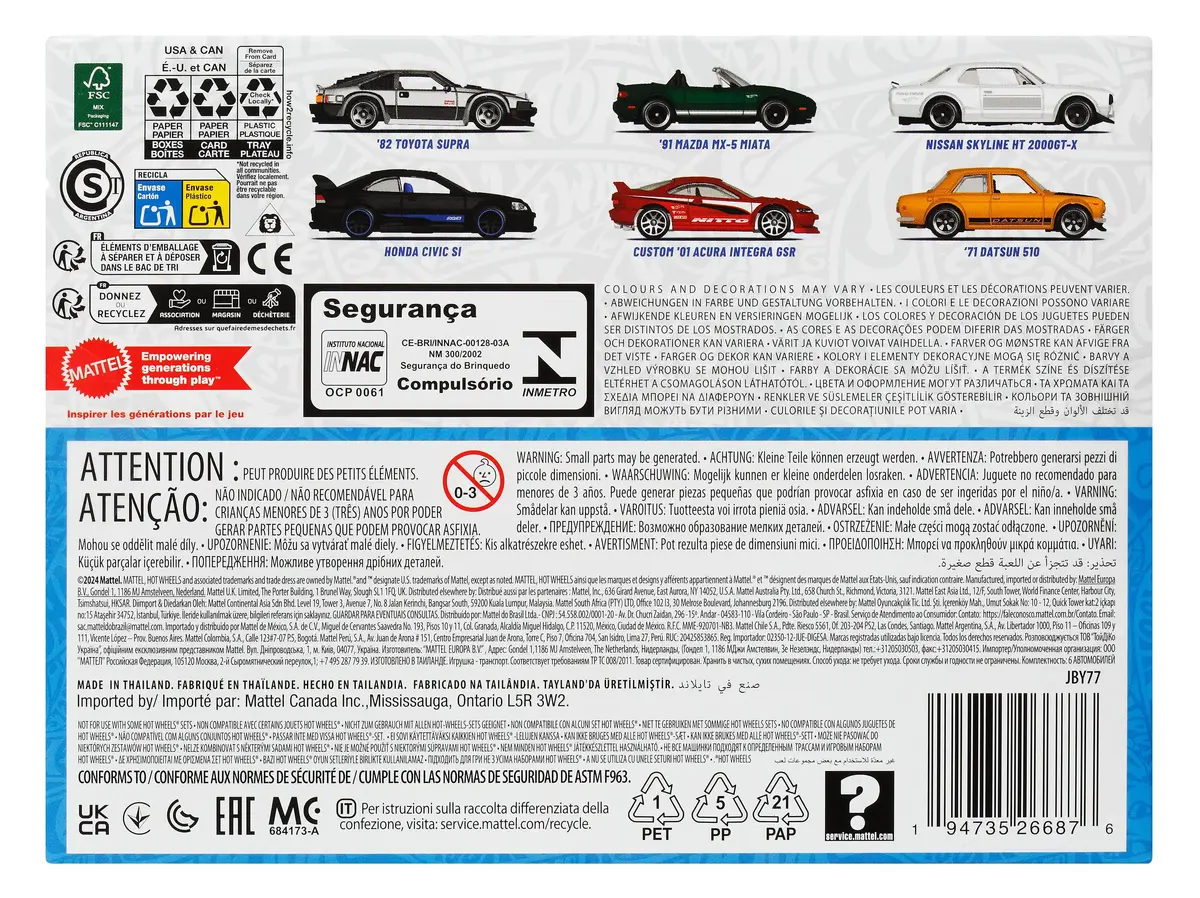Transportlīdzekļu komplekts Hot Wheels 1:64 Mēroga Metāla Rotaļlietu Mašīnas Photo 4