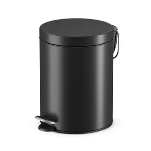 Waste bin Hailo Selekta S 5L matte black – 5 L capacity, compact pedal trash can