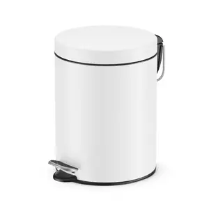 Waste bin Hailo Selekta S 5L matte white – 5 L capacity, compact pedal bin