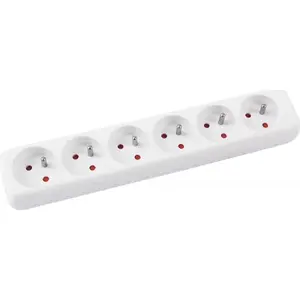 Удлинитель office products 6 розеток 5 м с заземлением белый