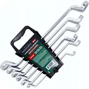Wrench set Rockforce Zestaw kluczy oczkowych odgiętych 6-piece 8–24 mm CrV