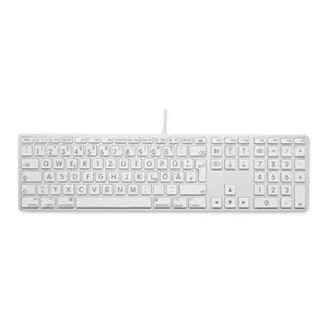 Keyboard LMP 24206 — Full-size USB QWERTZ German, 110 keys, Silver