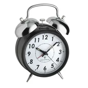 Analogue radio-controlled alarm clock TFA-Dostmann NOSTALGIA Black Round