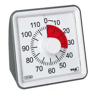 Mechanical kitchen timer TFA-Dostmann VISUAL Anthracite White 1 min