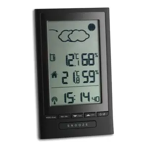 TFA-Dostmann Modus Plus Melns LCD Akumulatora Iekštelpu Āra Termometrs Higrometrs