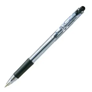 Ballpoint pen No name BK417-A — black ink, metal tip, transparent barrel, 1 pc