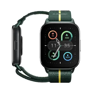 Смарт‑часы Motorola moto watch fit — OLED 1,9" дисплей, IP68, корпус 44,5 мм алюминий, Bluetooth 5.3, 25 г, зелёный ремешок