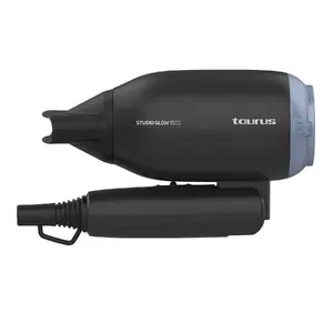 Фен Taurus Studio Glow 1500 — 1400 Вт, 3 уровня нагрева, 2 скорости, складной, подвесной, чёрный