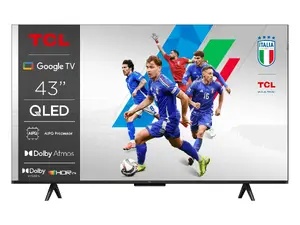 Телевизор TCL 43" T69C QLED 4K Ultra HD 3840×2160, Google TV, HDR10+, 60 Гц, Direct-LED, 3×HDMI 2.1, 2×USB, Wi‑Fi, Bluetooth 5.4