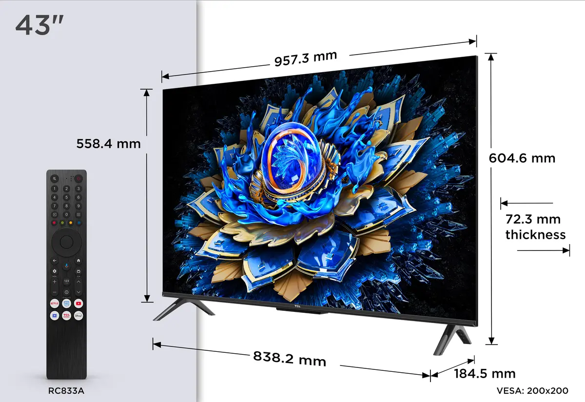 TCL 43T69C 4K QLED Viedtelevizors Photo 13