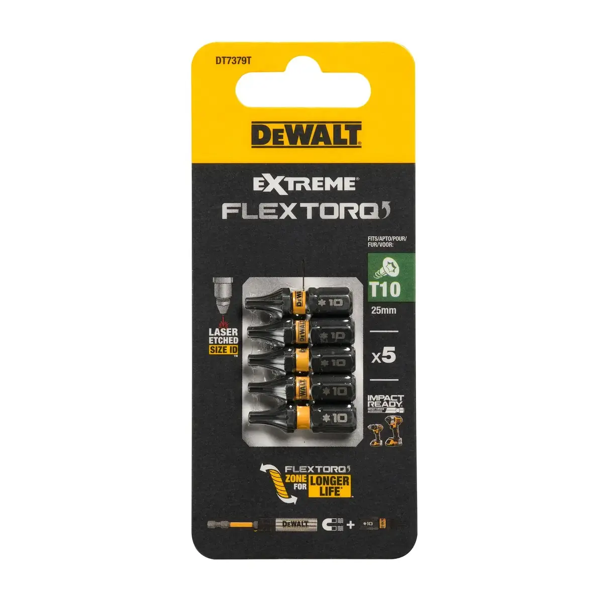 DeWalt FLEXTORQ T10 25 mm bits, 5 pcs Photo 2
