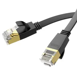 Tīkla kabelis Hoco US07 General tīra vara plakanā RJ45 Cat6 1M melns