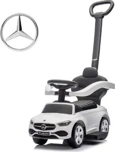Ride-on with Handle milly mally MERCEDES C-Class Deluxe White — push toy for toddlers