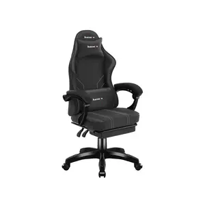 Spēļu krēsls huzaro Force 3.7 Carbon Black — ergonomisks, regulējams augstums 107,5–116,5 cm, 5 riteņi, jostas un kakla spilvens