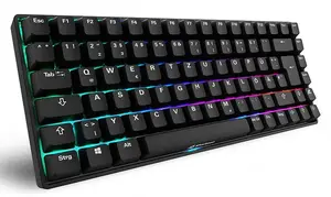 Sharkoon SKILLER SGK50 S3 Gaming Keyboard, 75% Compact, USB, QWERTZ German Layout, Gateron G Pro 3.0 Yellow Switches, Black