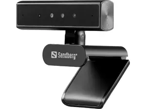 SANDBERG Face Scan Webcam Mini Pro 2K Ultra HD 5 MP USB-C Black with Built-in Microphone