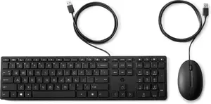 Комплект HP Wired Desktop 320MK: проводная клавиатура и мышь, USB, полноразмерная, раскладка Azerty, черный
