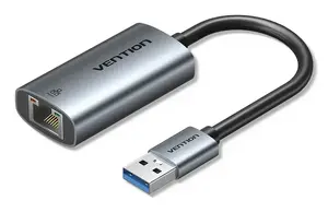 USB to Gigabit Ethernet Adapter Vention CEZ — Wired USB host interface, 1000 Mbit/s, Grey