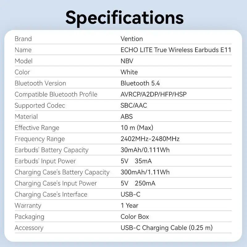 Наушники Vention Echo Lite E11 TWS Photo 2