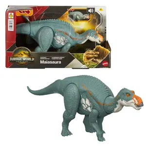Dinozaura rotaļlieta Mattel Jurassic World Rebirth Wild Roar Maiasaura Ar asti kontrolēta uzbrukuma