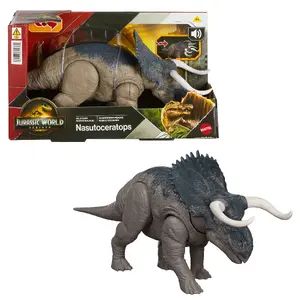 Jurassic World Rebirth Wild Roar Nasutoceratops Dinosaurus Rotaļlieta Ar Astes Vadītu Uzbrukumu un Skaņu