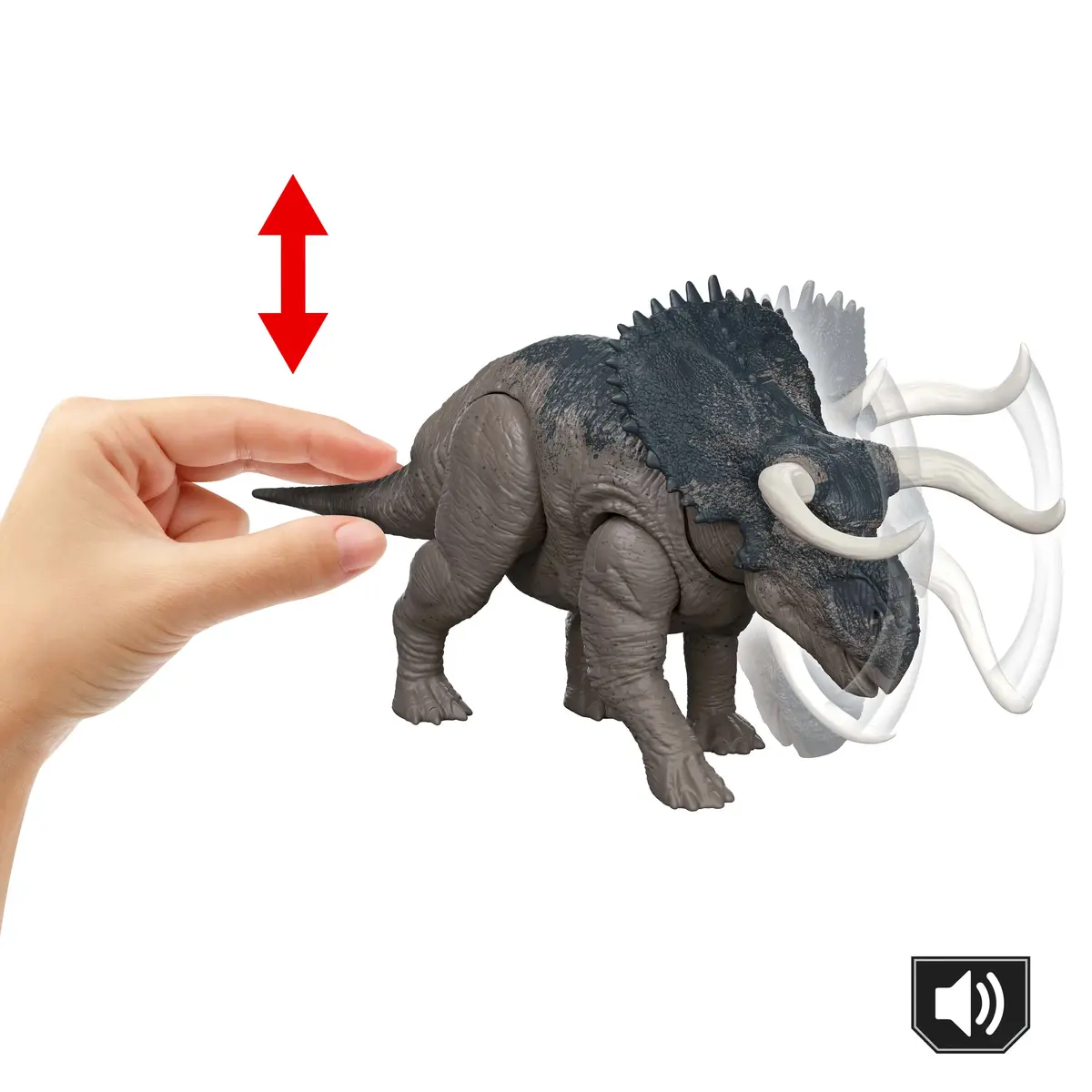 Jurassic World Rebirth Wild Roar Nasutoceratops Dinosaurus Rotaļlieta Photo 3