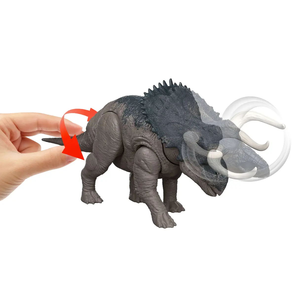 Jurassic World Rebirth Wild Roar Nasutoceratops Dinosaurus Rotaļlieta Photo 4
