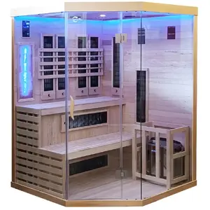 AMUE AMO-SW3C COMBO Infrared Sauna with 6 kW HARVIA Heater and Salt Stone