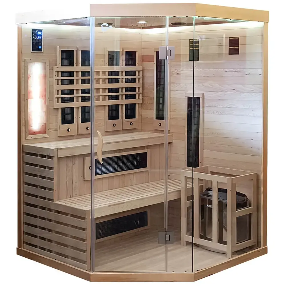 Инфракрасная сауна AMUE AMO-SW3C COMBO с каменкой HARVIA Photo 2