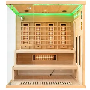 Infrared sauna AMUE AMO-EP4RS XL left with salt stones, dimensions 180×160×200 cm