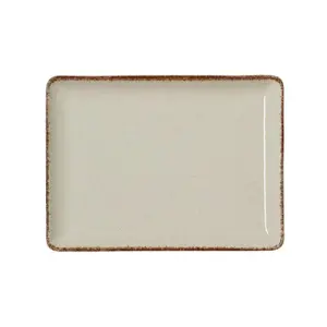 Porcelain Serving Plate WAS SMILLA 23x17 cm Rectangular Beige