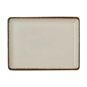 WAS rectangular porcelain serving plate Smilla DE1234887227 27×20 cm beige