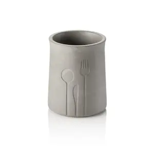 Countertop kitchen utensil holder WAS DE1231584011 — gray concrete finish, compact organizer